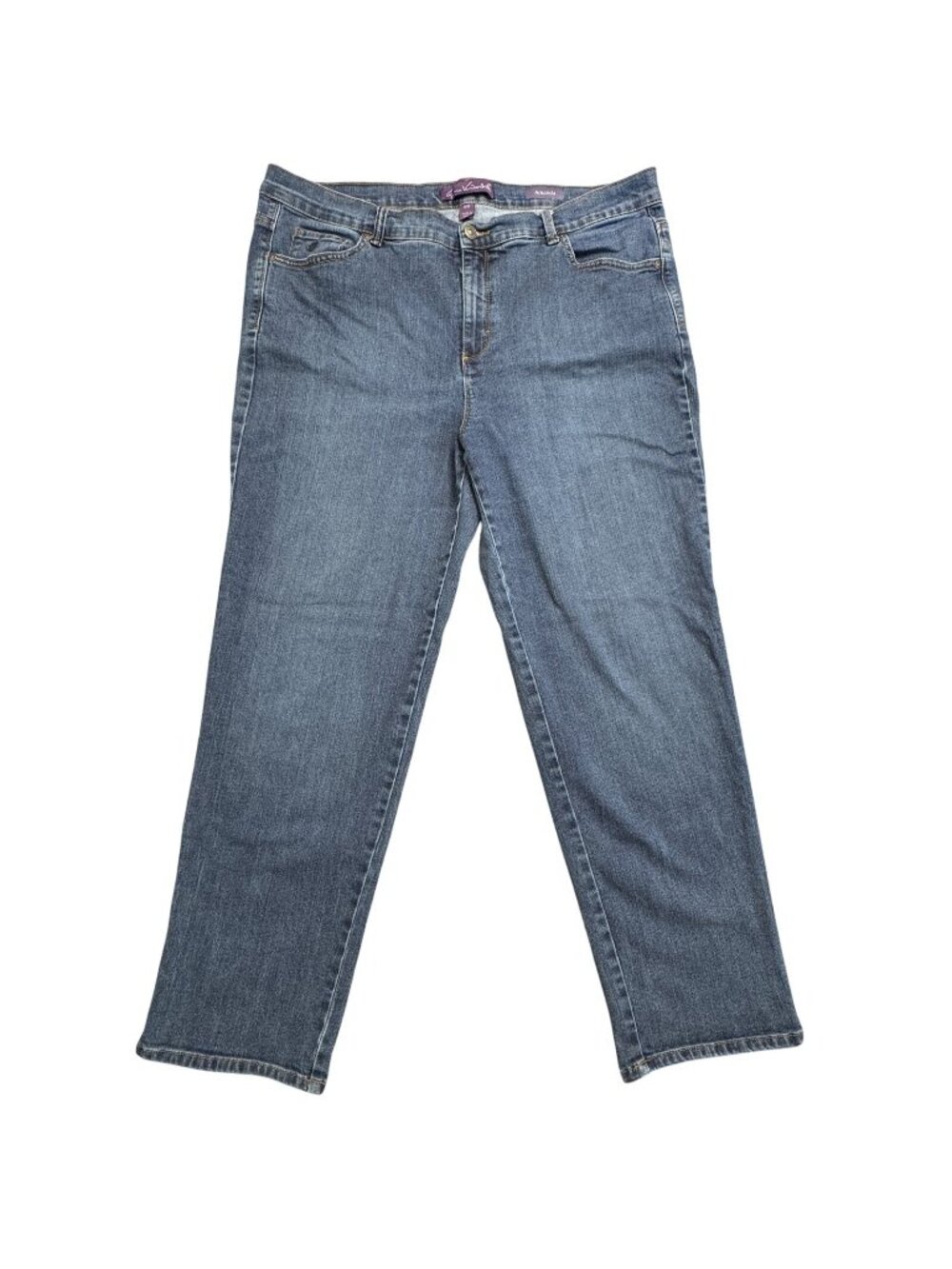 Gloria Vanderbilt Amanda Jeans Womens Size 18W Blue Denim Straight Leg 5 Pockets